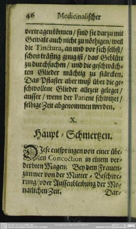 X. Haupt-Schmertzen