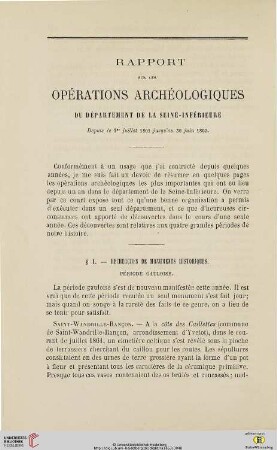 N.S. 7.1863: Rapport sur les opérations archéologiques du département de la Seine-Inférieure