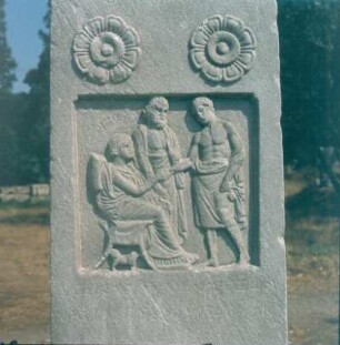 Athen. Kerameikos-Friedhof. Grabstele. Motiv einer Abschiedsszene