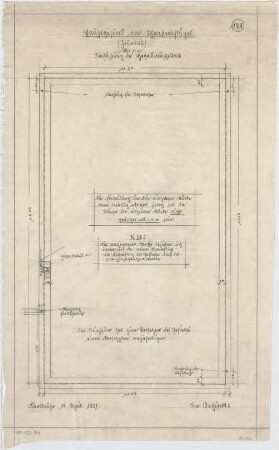 Billing, Hermann; Singen; Krankenhaus - Steinmetzarbeiten: Hauptgesims im Schwesternflügel (Grundriss)