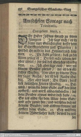 Am sechsten Sontage nach Trinitatis