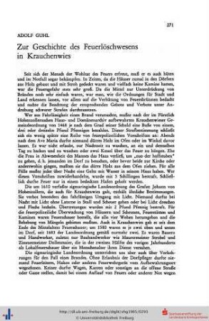 Zur Geschichte des Feuerlöschwesens in Krauchenwies.