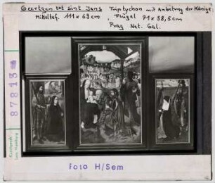 Geertgen tot St. Jans: Triptychon mit Anbetung der Könige. Prag, Nationalgalerie