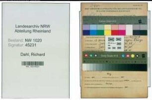 Entnazifizierung Richard Dahl , geb. 17.12.1891 (Arbeiter)