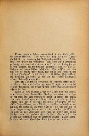 Der Religionsunterricht des Geistlichen in der Volksschule : Vortrag gehalten bei der XXI. allgemeinen Pastoralkonferenz evangel.-luther. Geistlicher Bayerns zu Nürnberg am 10. Juni 1891