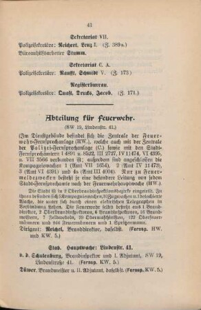 Abteilung für Feuerwehr