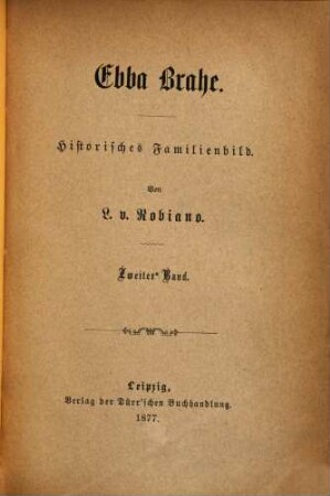 Ebba Brahe : historisches Familienbild, Zweiter Band