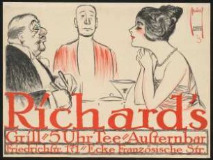 Richard's Grill. Drei Gäste am Tisch