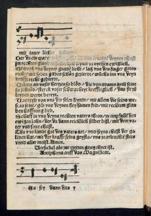 Antiphona auff das Magnificat.