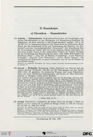 a) Chroniken – Stammbücher (Nr. 229-258)