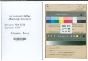Entnazifizierung Berta Schaefers , geb. 14.01.1885 ()