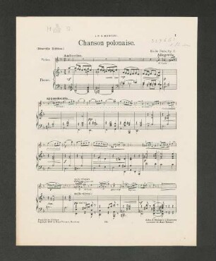 Chanson polonaise. [Piano.]
