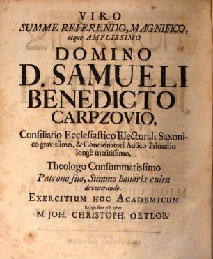 Sôm le-Moše 40 hay-yāmîm we-laylā sive ieiunium Mosis quadragesimale : ad Exod. XXXIV, 28.