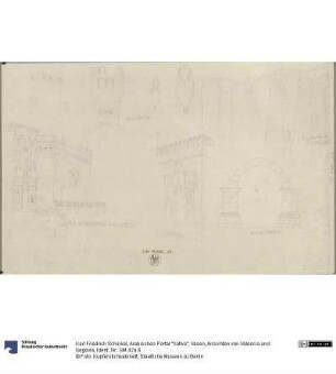 Arabisches Portal "Xativa", Vasen, Ansichten von Valencia und Segovia