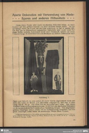Aparte Dekoration mit Verwendung von Modefiguren und anderen Hilfsmitteln.