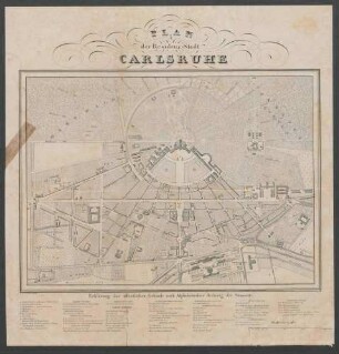 Plan der Residenz-Stadt Carlsruhe