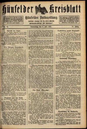 Ausgabe vom Donnerstag, den 09. Juli 1925.