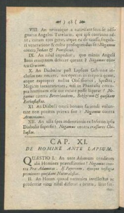 Cap. XI. de Homine Ate Lapsum.
