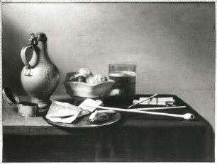 Stilleben mit Tonpfeifen und Kohlebecken : Claesz, Pieter: Stilleben mit Tonpfeifen und Kohlebecken. Öl/Holz; 49 x 63,5 cm. 1636. Sankt Petersburg: Ermitage 5619