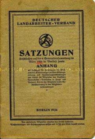 Satzung des Landarbeiter-Verbandes