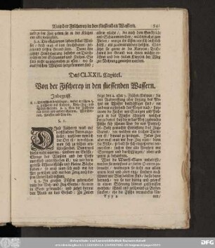 Das CLXXII. Capitel. Von der Fischerey in den fliessenden Wassern.