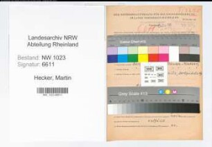 Entnazifizierung Martin Hecker , geb. 06.11.1900 (Lagerarbeiter)