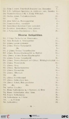 Diverse Antiquitäten (Nr. 761-799a)
