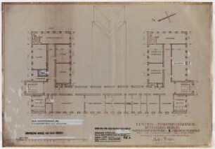 Evangelisches Diakonissenkrankenhaus Bethanien, Berlin-Kreuzberg Umbau. Seminargebäude: Alte Raumordnung 2. Obergeschoss 1:100 (1942)