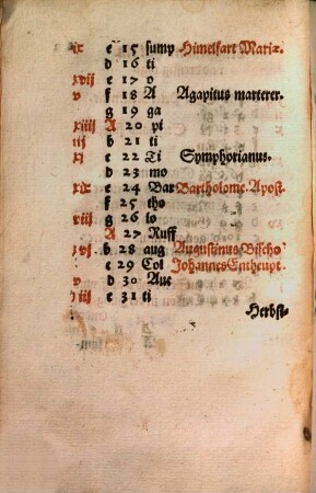 Betbüchlein, mit dem Kalender vnd Passional