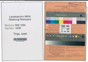 Entnazifizierung Josef Tings , geb. 06.09.1895 (Elektriker)