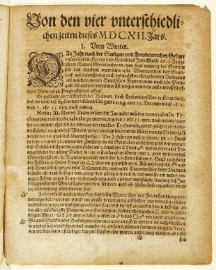 Von den vier unterschiedlichen zeiten dieses MDCXII. Jars.