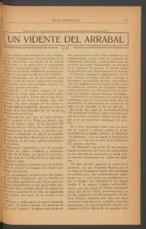 Un vidente del arrabal : [Cuento porteño]