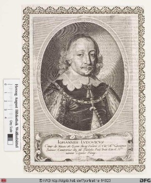 Bildnis Johann Ludwig, Graf (1650 Fürst) von Nassau-Hadamar