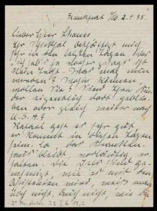 Brief von Edith Rosenzweig an Eduard Strauss