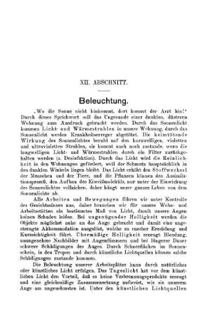 XII. Abschnitt. Beleuchtung.