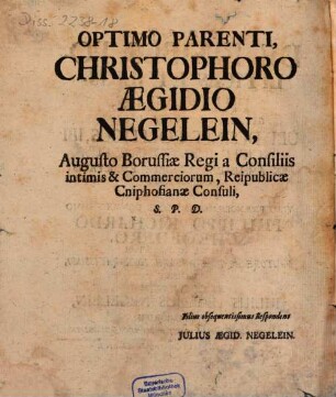 De Finibus Politices Et Jurisprudentiæ : Occasione Triti Illius, Ubi Desinit Politicus, Ibi Incipit Jurisconsultus