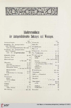 Inhaltsverzeichnis der Amtsgerichtsbezirke Salzungen und Wasungen