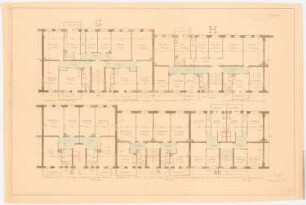 Haus mit zwei Wohnungen pro Geschoss, Leipzig: Grundrisse G, H 1:100