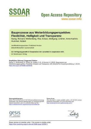 Bauprozesse aus Weiterbildungsperspektive: Flexibilität, Helligkeit und Transparenz