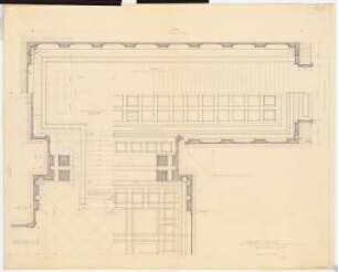 Schloss Posen, Posen Umbau: Grundriss Großes Treppenhaus und Eingangshalle 1:20