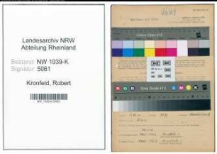 Entnazifizierung Robert Kronfeld , geb. 19.06.1900 (Arbeiter)
