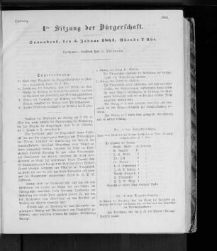 1te Sitzung der Bürgerschaft