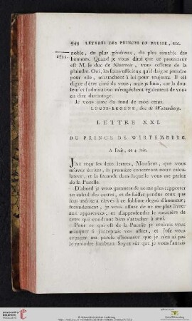 (Lettre XXI - XXX)