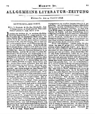 Griesbach, J. J.: Commentarius criticus in textum Graecum Novi Testamenti. Ps. 1. Jena: Göpferdt 1798
