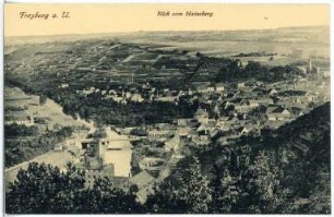 Freyburg an der Unstrut. Blick auf Freyburg vom Haineberg