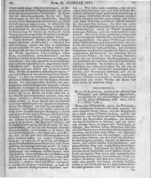 Hillebrand, J.: Lehrbuch der theoretischen Philosophie und philosophischen Propädeutik. Mainz: Kupferberg 1826