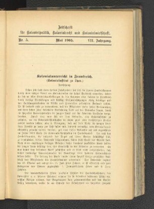 Nr. 5. Mai 1905.