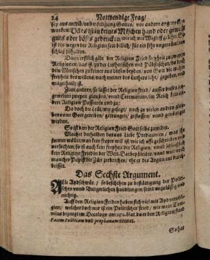 Das Sechste Argument.