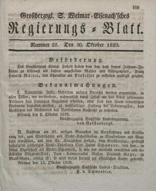 Nr. 22 : 30. Oktober 1829