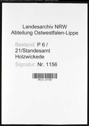 Sterberegister Standesamt Holzwickede